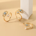 Women's New Vintage Hiphop Eye Ring Jewelry Inlaid Zircon Personalized Drip Oil Devil's Eye Tail Ring