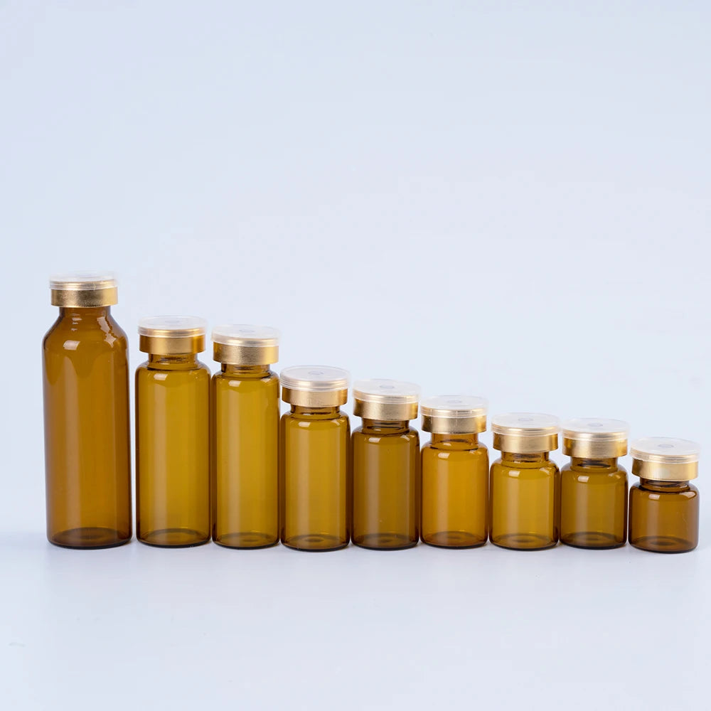 Wholesale Clear Amber 30 ml Vial Tubular 20r Glass Vial Caps Flip off Transparent With Butyl Rubber Stopper