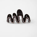 Factory Wholesale Plant Velvet Large Shark Hairgrips Women Hair Claw Clips Black Wave Shape Rhinestone Hair Clips