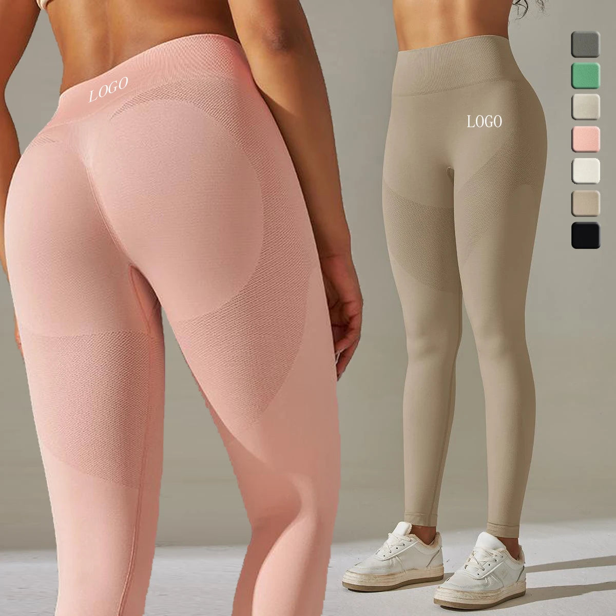 Custom Seamless High Waist Yoga Leggings Tummy Control Butt Lift Outdoor Fitness Workout Pant Features Solid Sports Gym Leggings