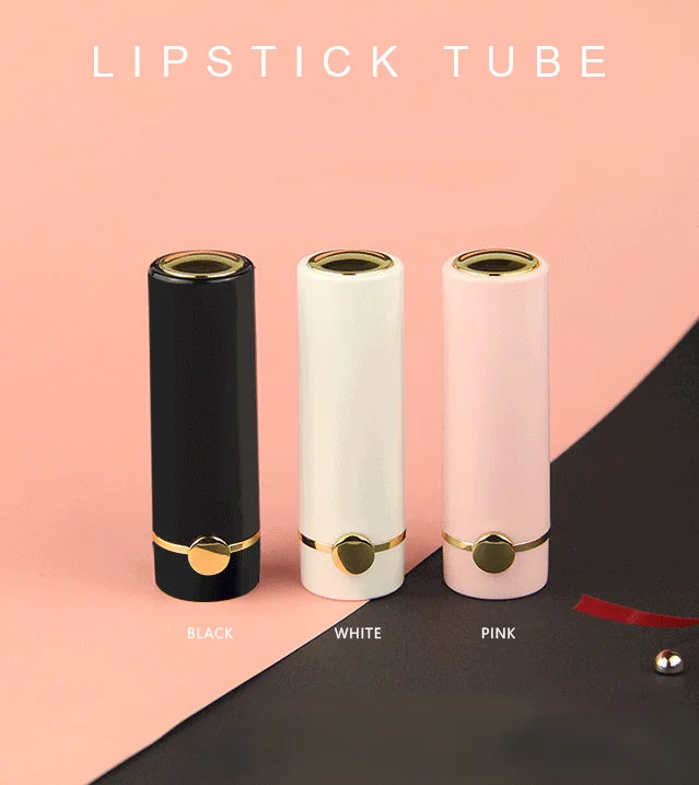 Hot Sale 3.5g ABS Plastic Lipstick Lip Balm Tube Empty Custom Logo Black Gold Square Shape Colors Popular Cosmetic Packaging