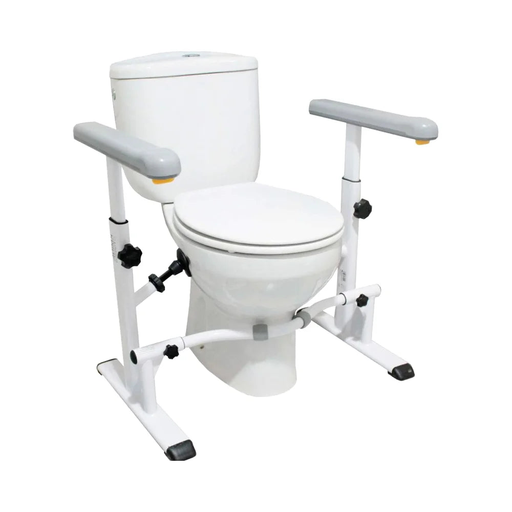 MSMT Adjustable 330 Lbs Frame Toilet Safety Rails for Seniors Bathroom Safety Equipment Rehabilitation Therapy Arms Grab Bars