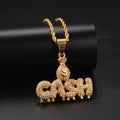 Hot Sale Tide European and American Hip Hop Fashion Dollar Money Bag Cash Water Drops Letter Necklace Men