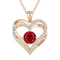 Love Heart Birthstone Necklaces for Women Rose Gold Jewelry for Wife Girlfriend Mom Daughter for Anniversary Birthday Gift