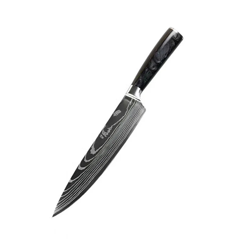 Kitchen Knife Manufacturer OEM Custom Stainless Steel Knifes 10 Piece Premium Japanese Steak Chef Knives with Black Resin Handle