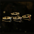 Fashion New Design Zircon Copper Open Adjustable Rings Jewelry for Women