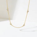 Simple Design Trendy Buddhism 316L Stainless Steel 18K Gold Plated Link Chain Heart Love Cubic Zirconia Necklace