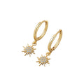 Fashion Light Temperament Small Sun Round Zircon Stud Earrings for Women Fine Jewelry