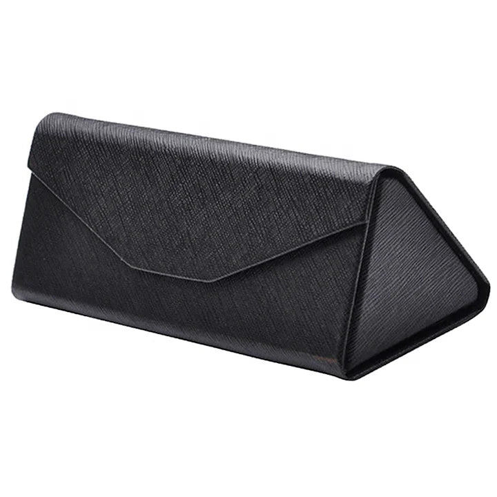 Womens Soft Eyeglas case Customized PU Leather Triangular Folding Sunglasses case Sunglass Cover Custom Glasses case