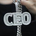 Hip Hop Jewelry CEO Baguette Moissanite Custom Pendant Bling 925 Silver D VVS Moissanite Customized Name Logo Letters Pendant