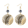 Hot Selling 18k Gold Plating Retro Leaf Round Summer Jewelry 2023 Boho Jewelleries Earrings Women
