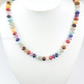 Wholesale Handmade 7 Chakra Knot Beaded Necklaces Healing Jewelry Gemstone With Stainless Steel Findings 5x8mm 48CM 18.5Inch