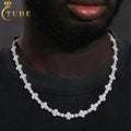 New Cross Collection 10mm White Gold Plated 925 Sterling Silver VVS Moissanite Diamond Iced Out Cross Necklace With Big Gemstone
