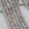 7-9MM Natural Baroque Keshi Freshwater Pearl Middle Drilled Loose Bead Strand for Fine Jewelry Making