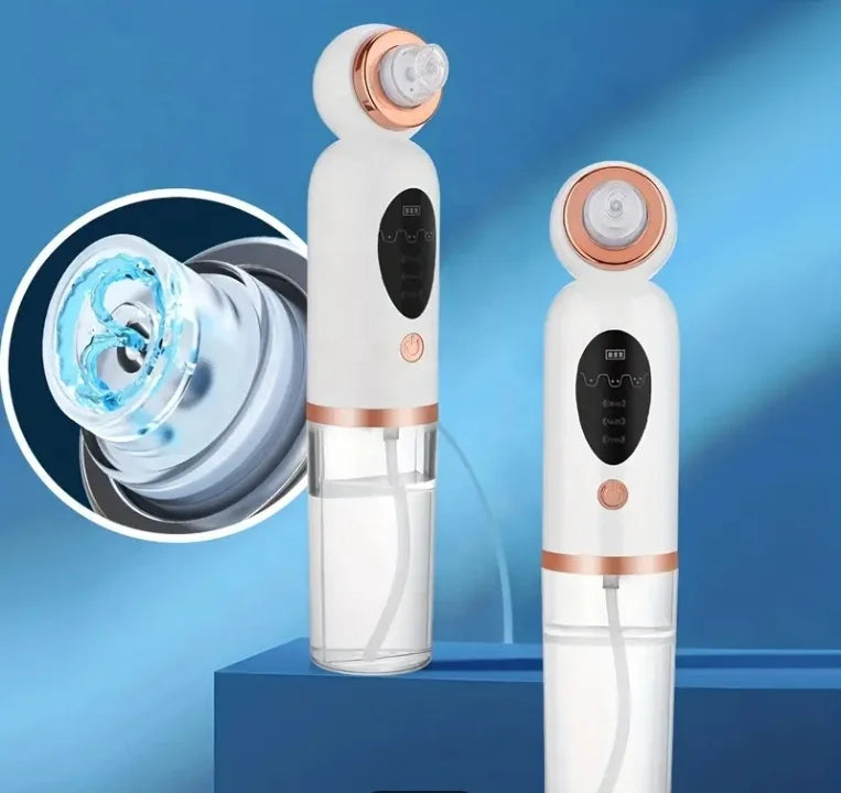 Silicone Handheld Facial Cleansing Machine Electric Vacuum Pore Cleaner and Blackhead Remover with Micro Bubble Shrink Feature