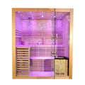 Hemlock/Red Cedar Indoor Steam Sauna Room With Cultural Stone