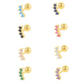 Rainbowking the Latest Style Fashionable Diamond-encrusted Light Luxury Piercing Single Stud Earrings As a Gift for Women