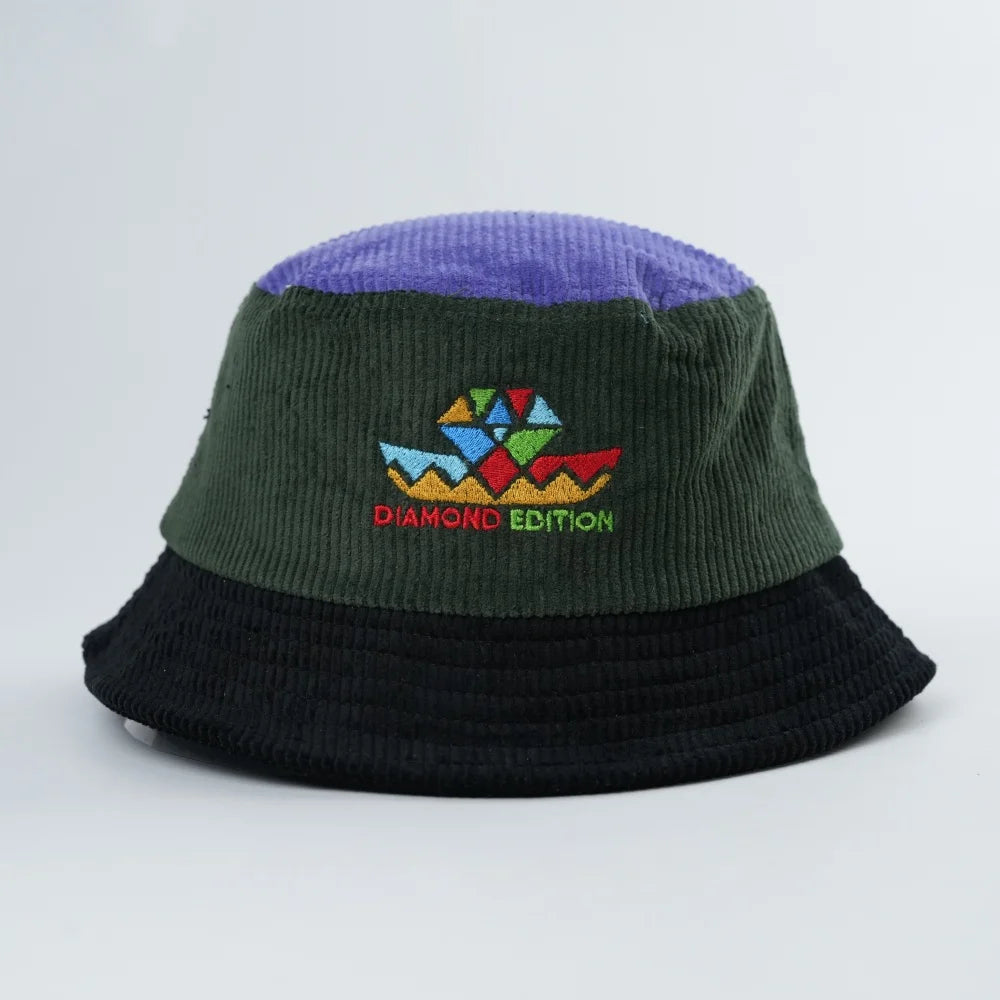 Unisex Corduroy Bucket Cap Summer Fisherman Custom Embroidery Logo Outdoor Fishing Travel Daily Use Bucket Hat