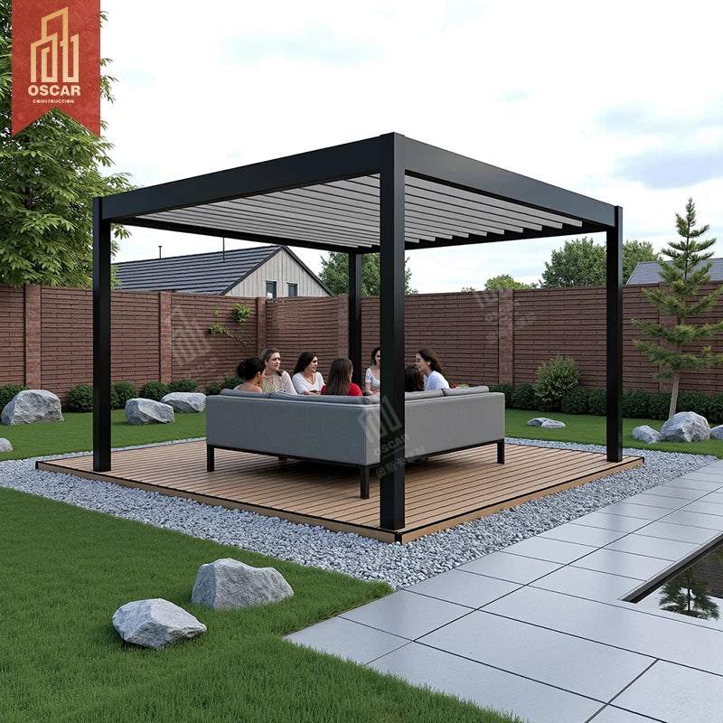 Canopy Retractable Roof Pergola Patio Deck Outdoor Garden Gazebo Pergola Kits with Hooks Usa Market Aluminum Pergola