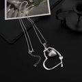 TongLing Wholesale American European Style Fashion Jewelry Double Pearl Heart love Necklace for Mother's Day Gift