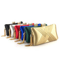 Wholesale Green Evening Clutch Bag Tassel Diamond Fashion Metal Handbag for Party Wedding Polyester Lining