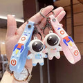 Cartoon Astronaut Key Chain Cute Korean Style Couple Key Chain Soft Plastic Small Pendant Key Ring Pendant