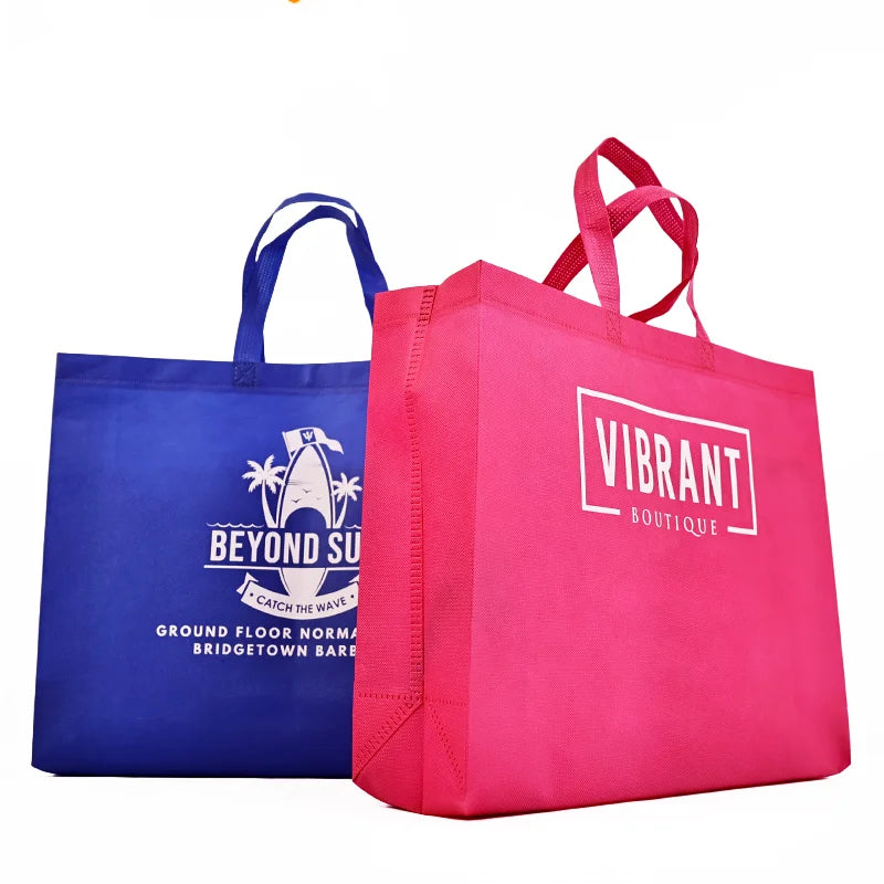 Long Handles Foldable Non Woven Fabric Clothes Oversize Wholesale Custom Tote Bag Non Woven Bag Lowest Price