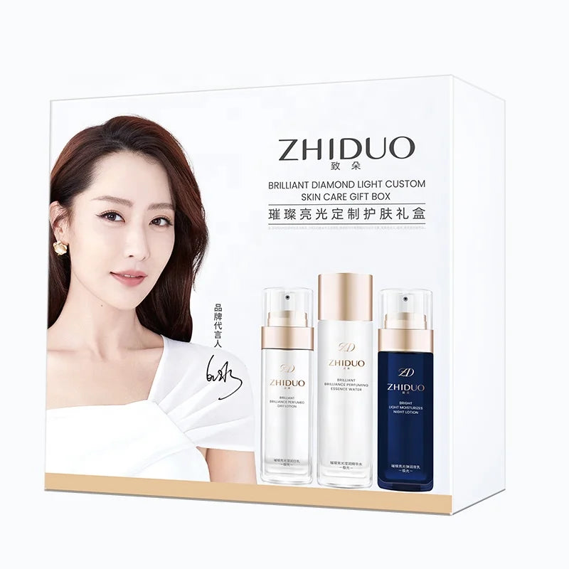 Zhiduo Hot Selling Brilliant Light Customized Skincare Gift Box Moisturizing Firming Polyphenols Anti-Aging Facial Set