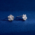 Wholesale Earrings Jewelry Rhodium Plated Cubic Zirconia Flower Rose Stud Earring 925 Sterling Silver Fine Jewelry Earrings