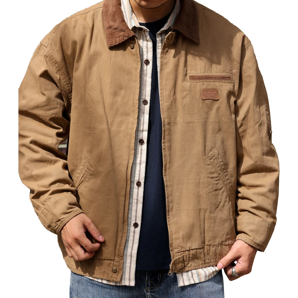 Wholesale Dyed 100% Cotton Eco-Friendly Windproof Detroit Duck Canvas Washed Vintage Traditional Work Jacket for Men