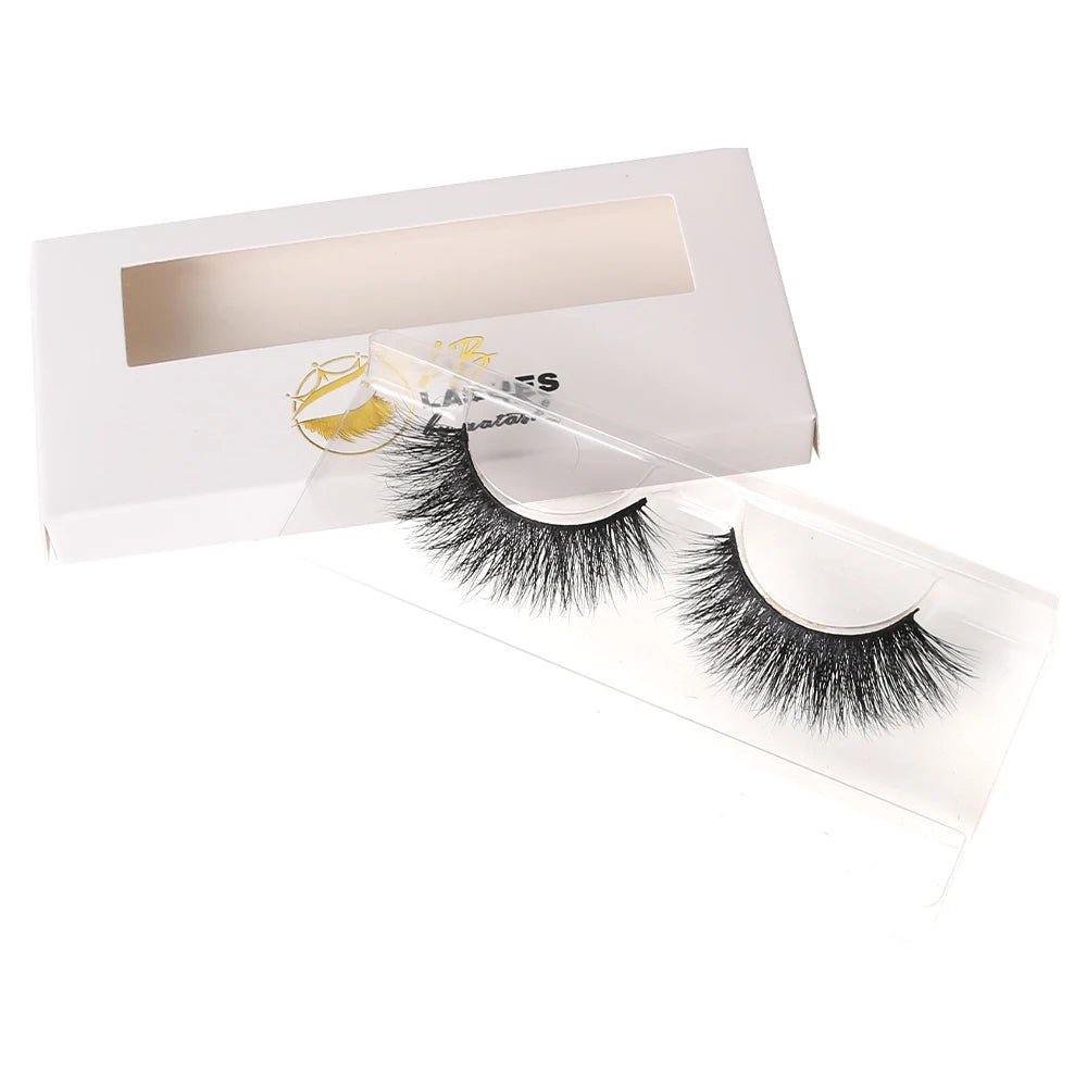 Private Label Custom Logo Empty Coated Paper Eyelash Packaging Box for Small Businesses Cosmetics Embossing Matt Lamination