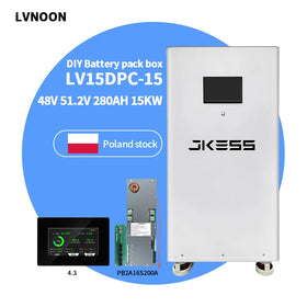 Wholesale Price JKESS 15kwh 16S DIY Case for 280Ah-314Ah 48V LiFePO4 Battery Box w 200A BMSJK 4.3 Inch V19 Display Ship From PL