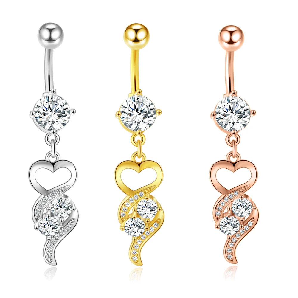 Belly Button Rings Tribal Dangle Set Stainless Steel 14G Curved Barbells Piercing Bar Body Jewelry Navel Piercing Amber Unisex