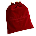 Custom Embroidery Logo Red Velvet Drawstring With Satin Lining Velour Cloth Packaging Bag