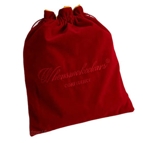 Custom Embroidery Logo Red Velvet Drawstring With Satin Lining Velour Cloth Packaging Bag