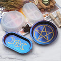 Moon Phase Silicone Tray Mold Oval Silicone Plate Mold Round Resin Dish Mold