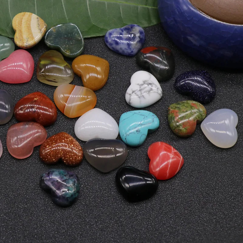 Diy New Products Hot Natural Heart Shape Stone Loose Gemstone