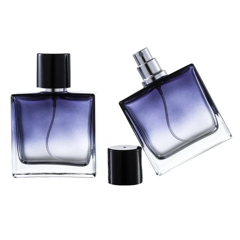 Wholesale 30ml  Airless Pump Bottle 50 ml 100ml Fading Color Spray Gradient Perfume Blue Recyclable Cosmetic Gradient Bottles