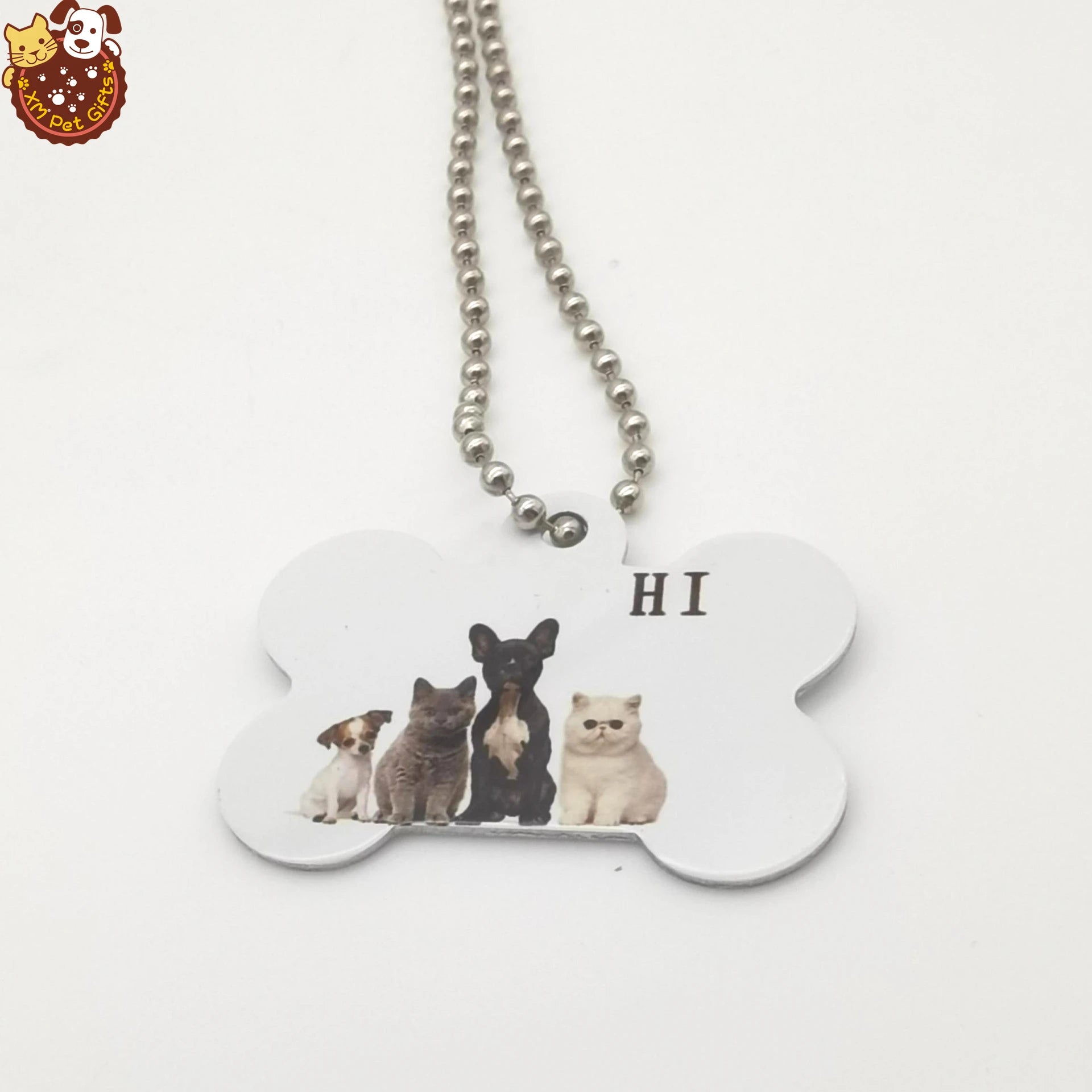 Custom Sublimation Aluminum Tags Double Side Name Tags With Ball Chain