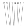 Wholesale Bar Tools Metal Reusable Stainless Steel Stirring Olive Cocktail Martini Picks Fruit Picks Stick