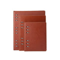 Business Custom Logo A4 Leather Cover Loose Leaf Binder NotebookA5 B5 A6 PU Leather Hard Cover Journal Recycled Notebook