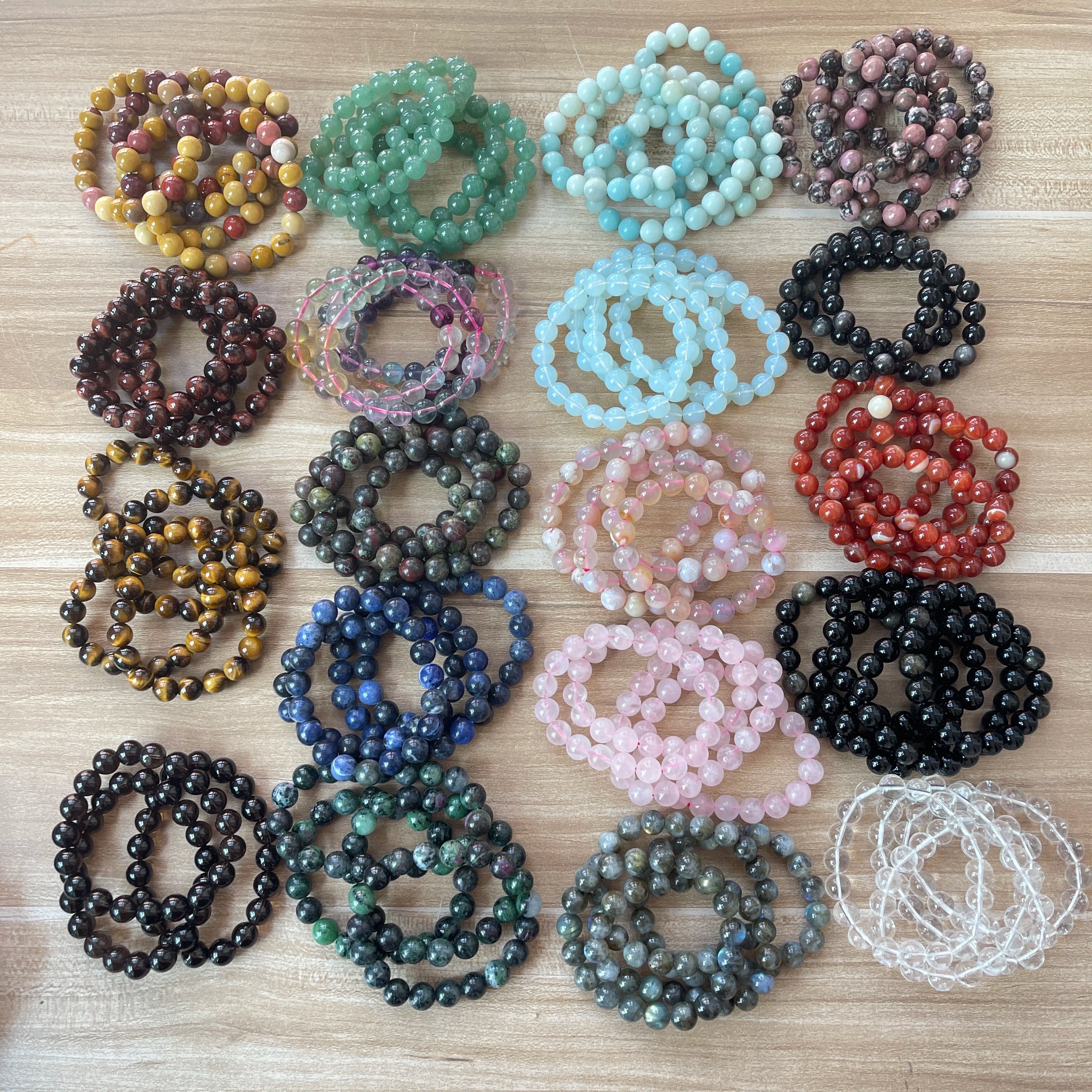 Wholesale Hot Selling pink Crystal Bracelet Rose Quartz Bracelet for Men and Women