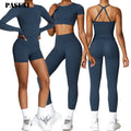 PASUXI New Women's Soft Yoga Apparel Sets Seamless Sports Bra High Waist Shorts Leggings Fitness Outfit Women Gym Wear Set