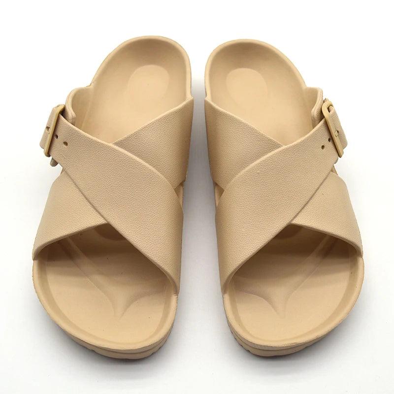 Unisex Custom Logo Sandals New Flat Platform Slides for Outdoor Use for Men and Women Made From EVA Material