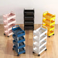 Bathroom Rolling Utility Laundry Trolley Garden Plastic 2/3/4 Tier Storage Cart with Drawers and Wheels