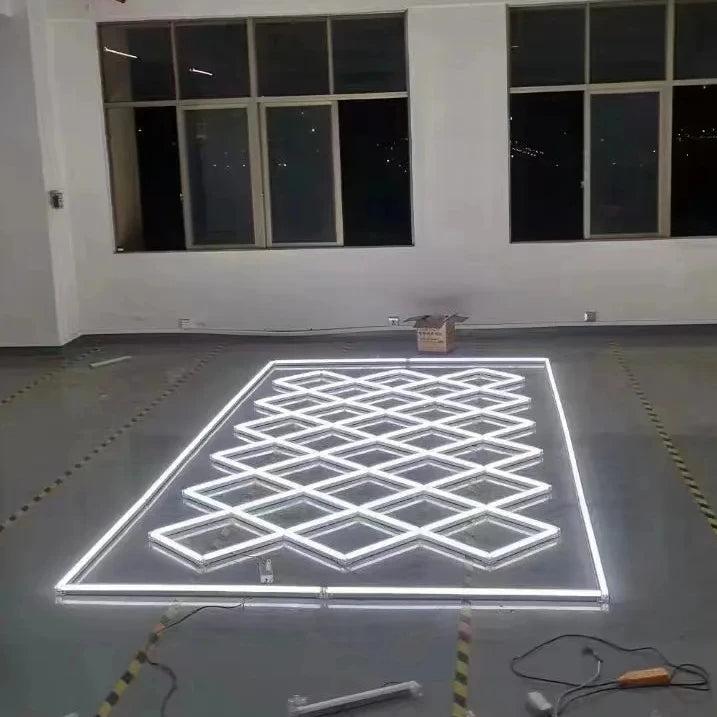 Customized Led Hexagonal Light Without the One-Step Installation for the Car Detailing and Car Polishing Lights Garage Detailing