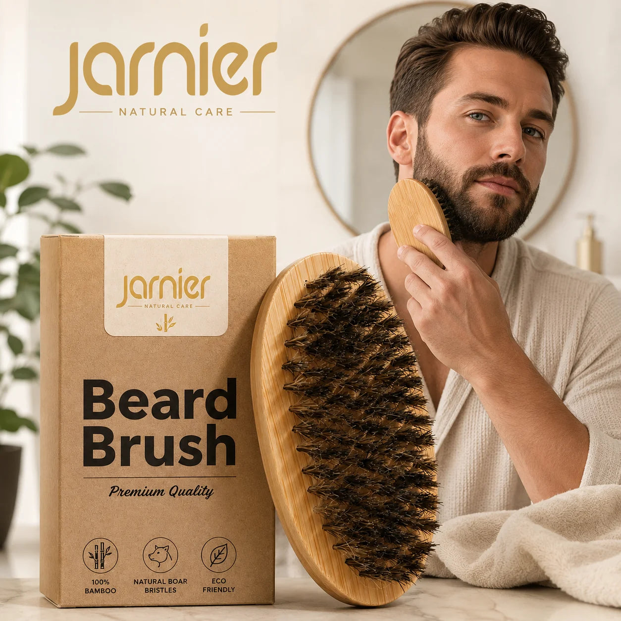 Boar Bristle Soft Wave Hair Brush 360 Curved Custom logo Wooden Bamboo Beard Brush Vegan Bristle Small Shaving Brush for Men
