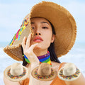 Wholesale Beach Hat Women's Summer Holiday Beach Straw Hat Sunshade Bohemian Style Tassel Top Hat