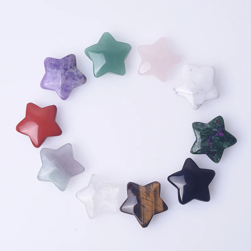 Wholesale Natural Various Crystal Five Point Star Healing Gemstone for Gift