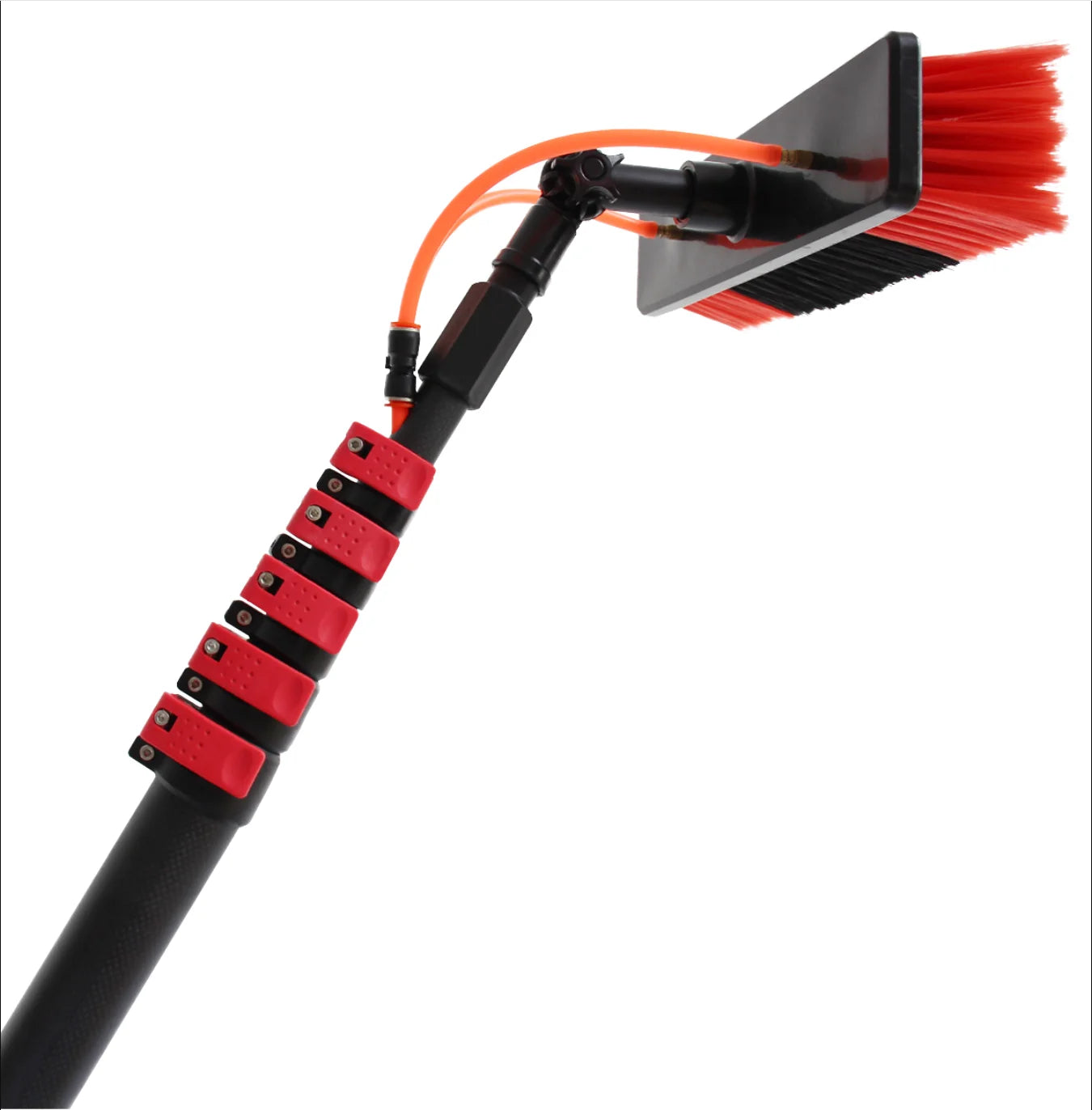Outdoor Telescopic Cleaning Tools Kit 12ft-39ft Water Fed Window Cleaning Pole with Hose Spray/Scraper Solar Panel Tool Cleaning